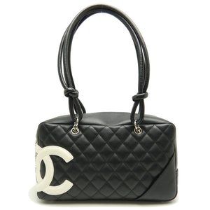 Chanel Cambon Line Bowling Bag Lambskin Black Shoulder